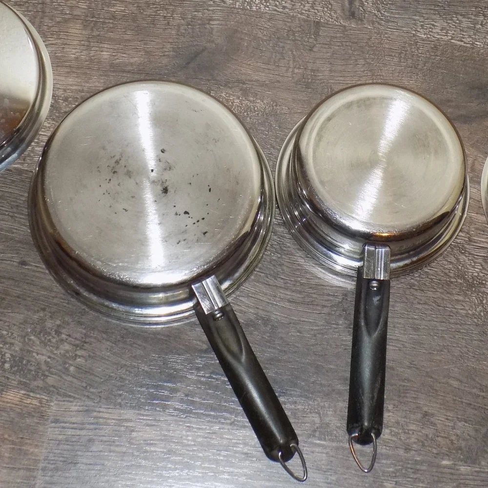 Amway Queen Saucepan‎ Set Unisex OS Silver Good Multi-Ply Stainless Steel Pots